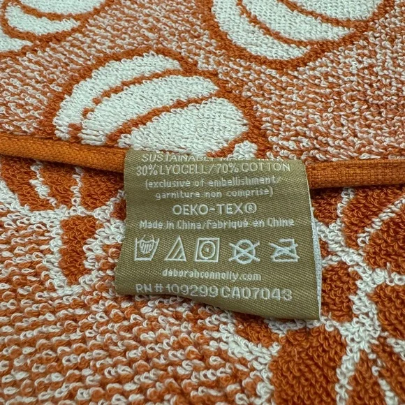 8pc Deborah Connolly Pumpkin Print Bath Towel Set With Fringe - Pump Min…